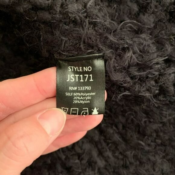 POL womens size medium eyelash black knit turtle neck sweater - Picture 6 of 7